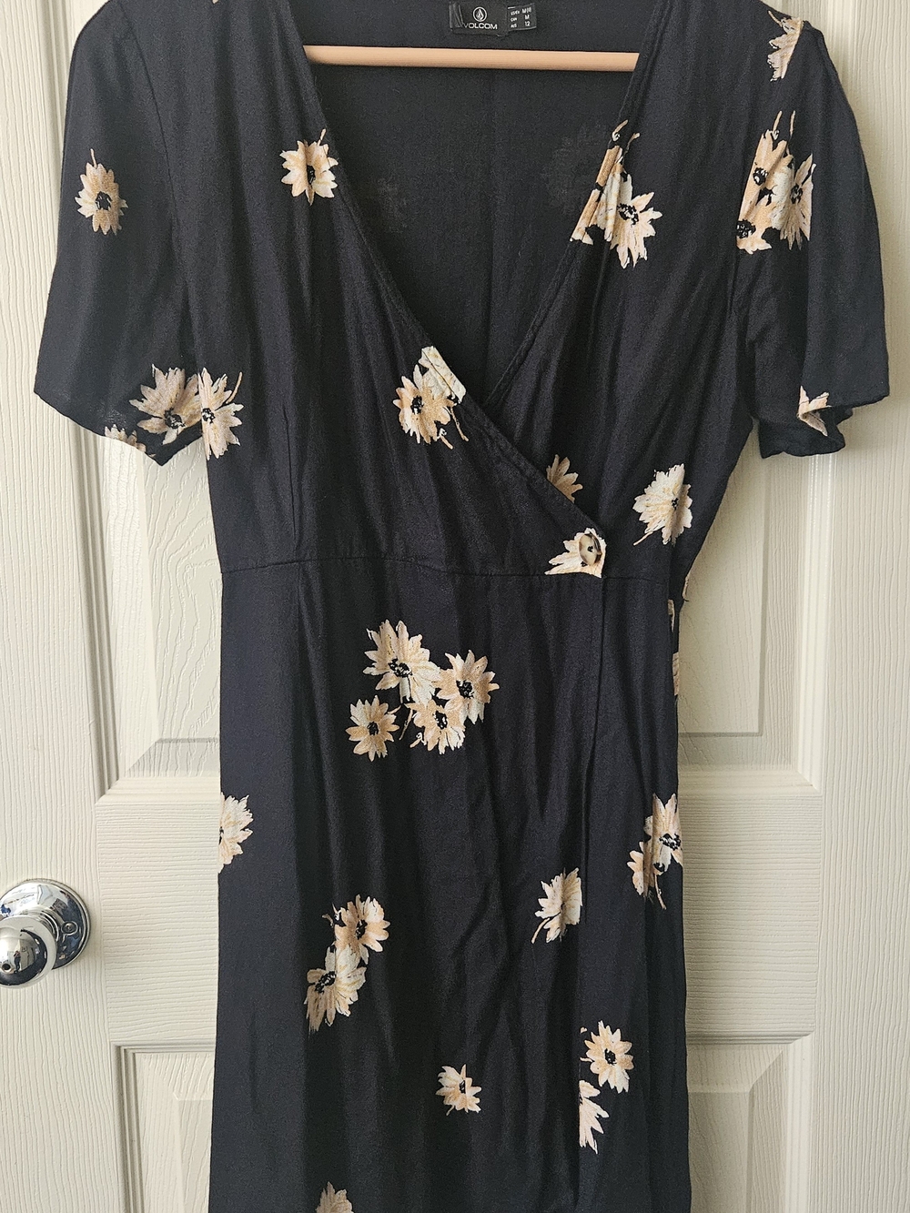 Volcom Navy Dress with Cream Floral Print